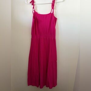 Vibrant Pink Maxi Dress with Straps